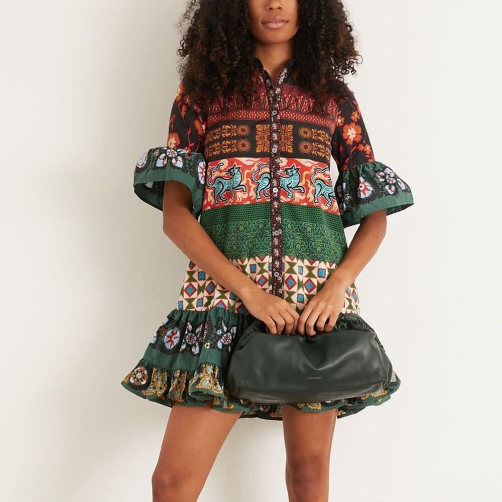NWOT LA DOUBLE J CHOUX Patchwork Mini DRESS XXS